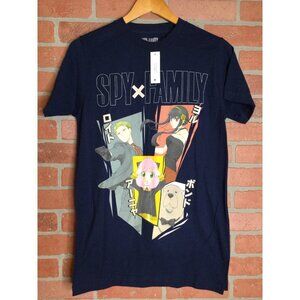 NWT Spy X Family Unisex Crew Neck Forger Family T-Shirt Blue Size S